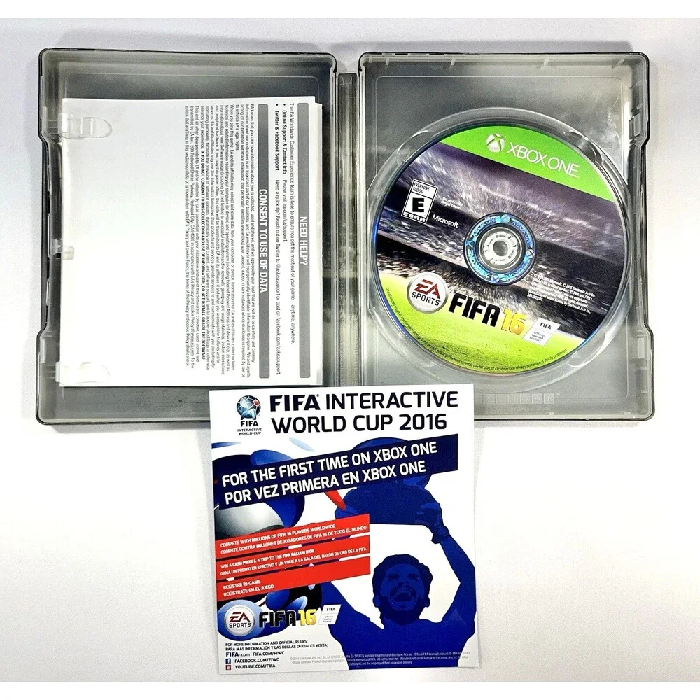 Fifa 16 Xbox One Special Steel Book Cover Disc, Inserts & Case Tested